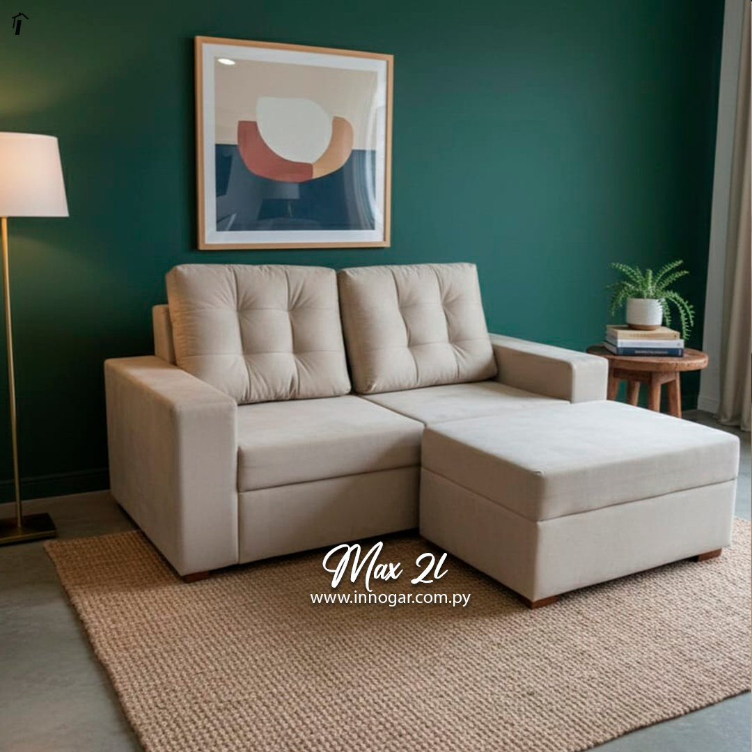 Sofa Max 2L + Puff Beige 