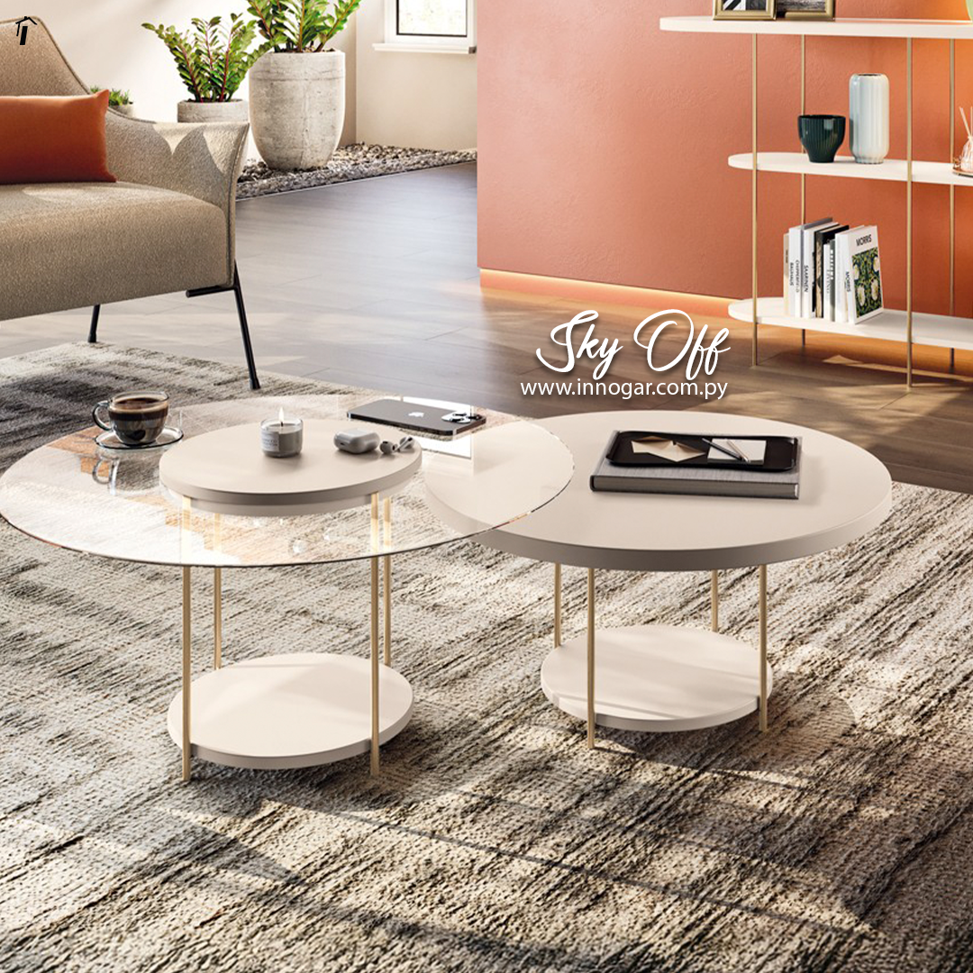 Conjunto de Mesas Centro Sky Off / Off White