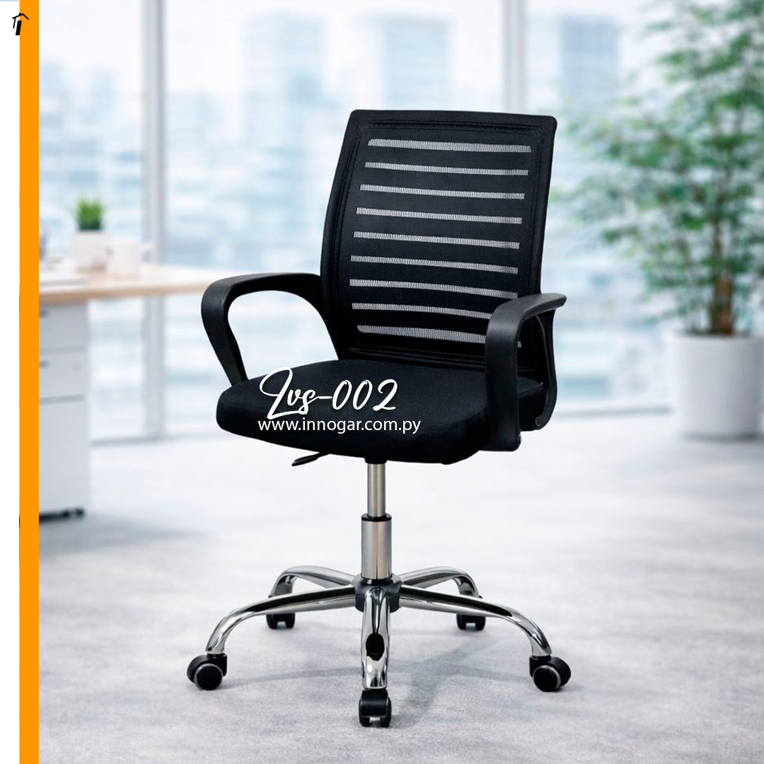 Silla de Oficina Mesh Giratoria LVS-002 Negro