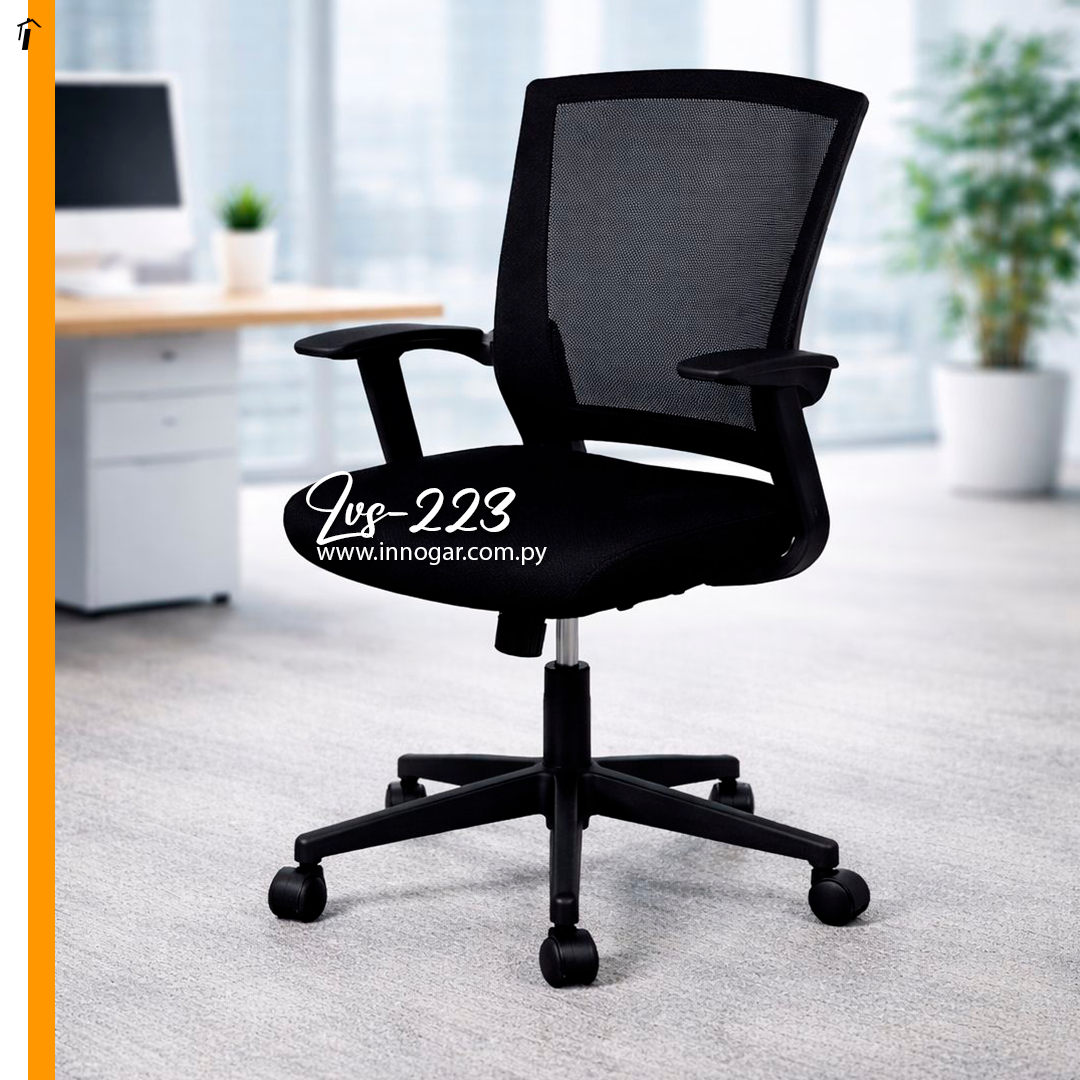 Silla de Oficina LVS-223 Milano Negro 