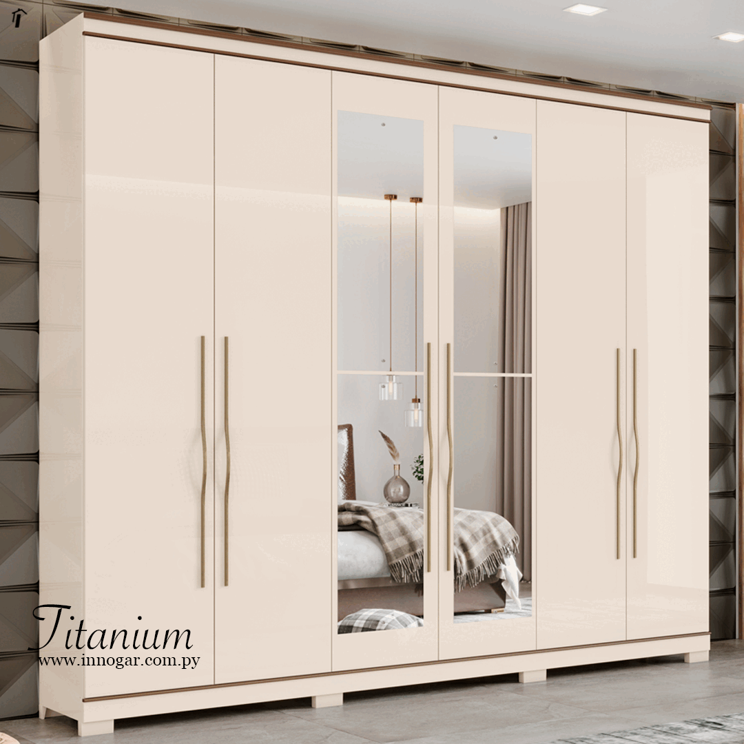 Ropero Titanium - Off White / Castaño