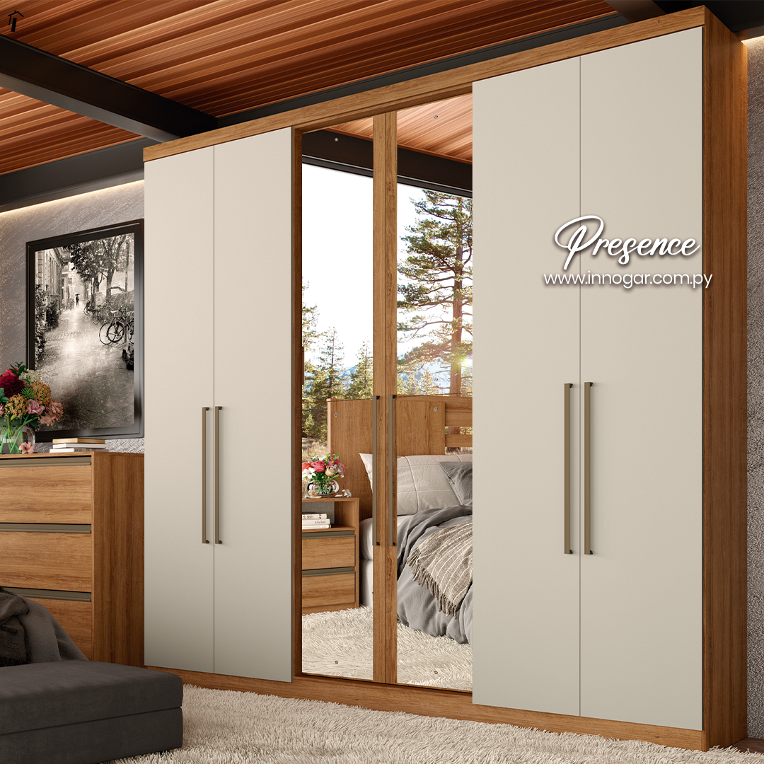 Ropero Presence 6 Puerta Almendra Off White 