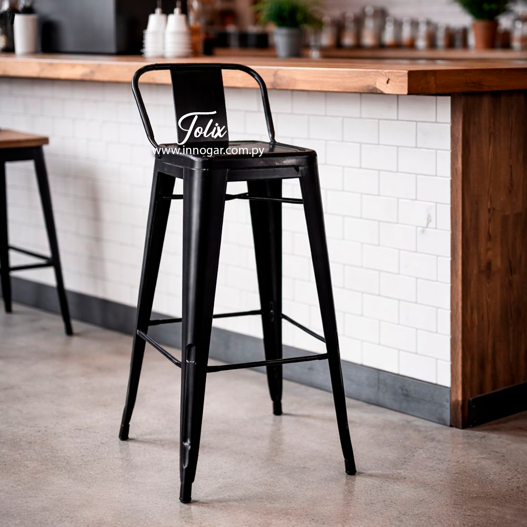 Butaca Tolix / Negro con respaldo 