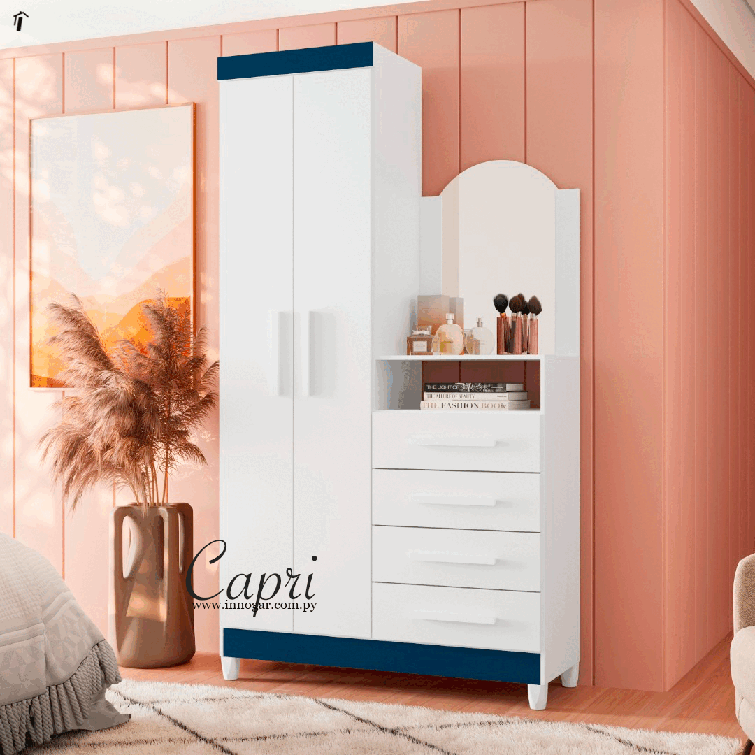 Comoda Ropero Capri / Blanco - Azul