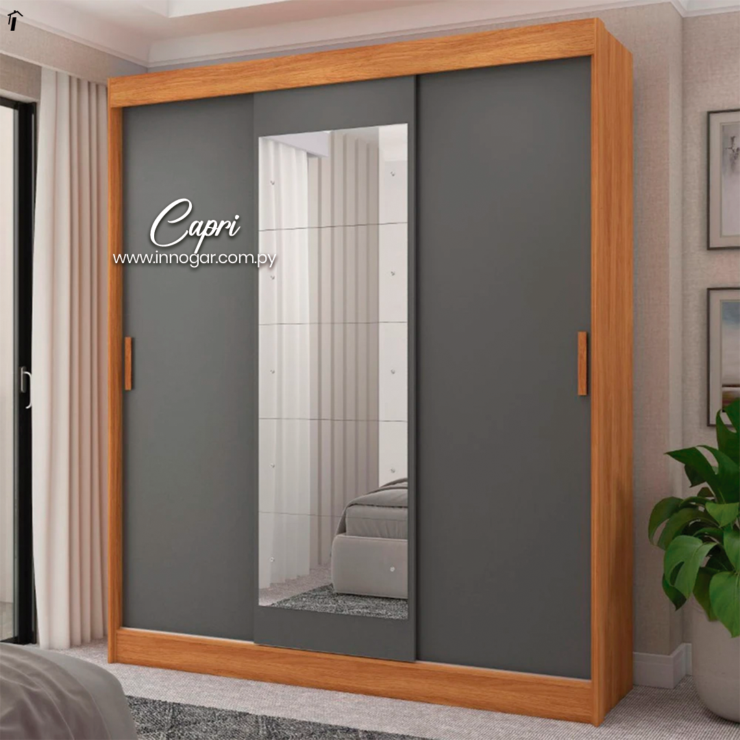 Ropero Capri 3P Cinamomo Grafito 