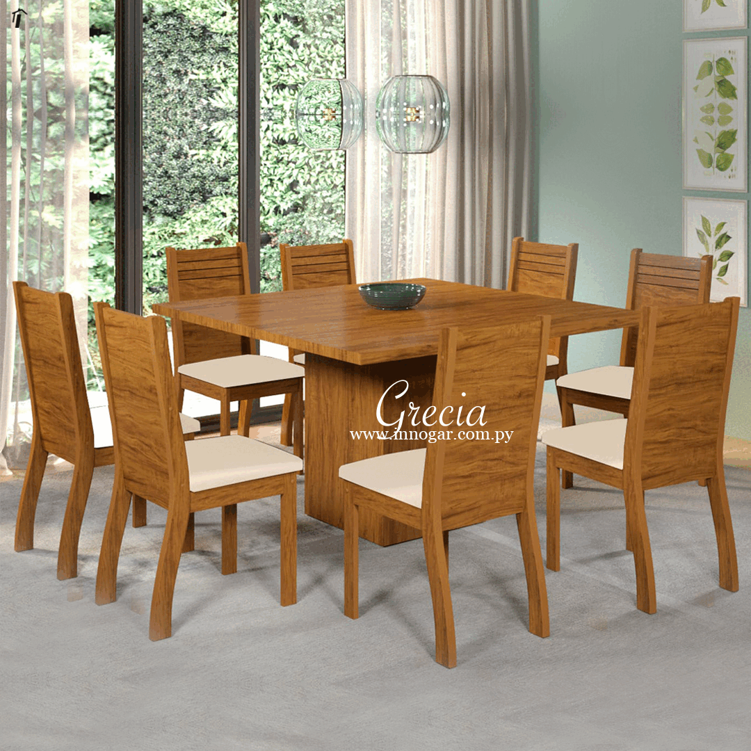 Juego de Comedor Grecia / Imbuia Pastel 