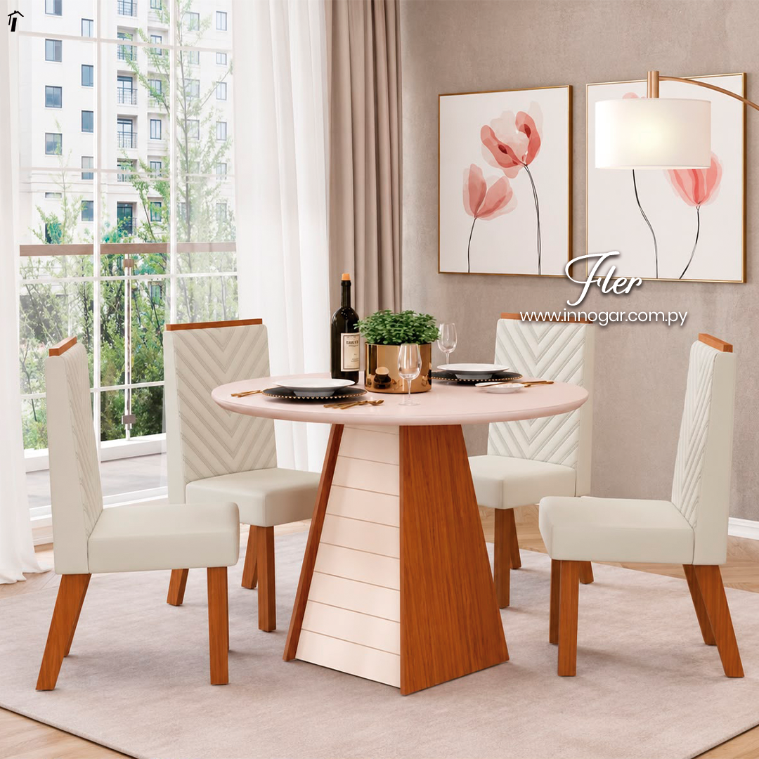Juego de Comedor Fler con 4 sillas Nara 