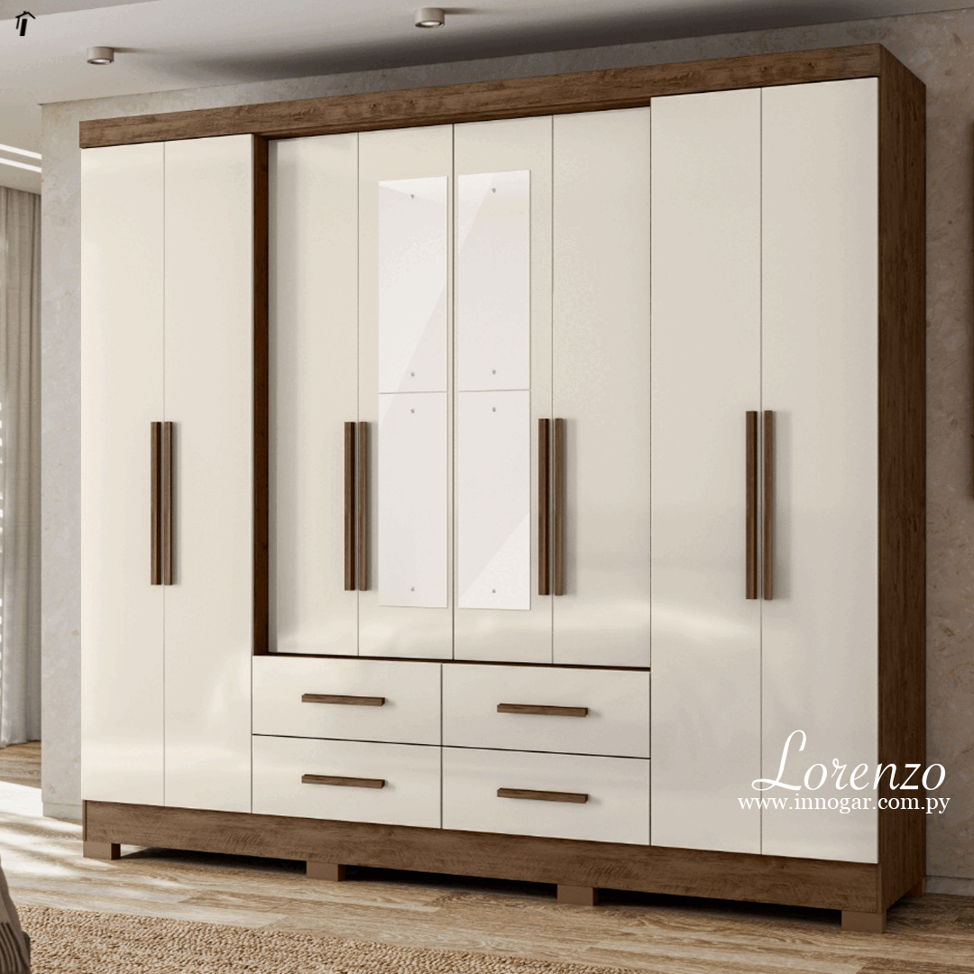 Ropero San Lorenzo / Castanho Wood / Off White