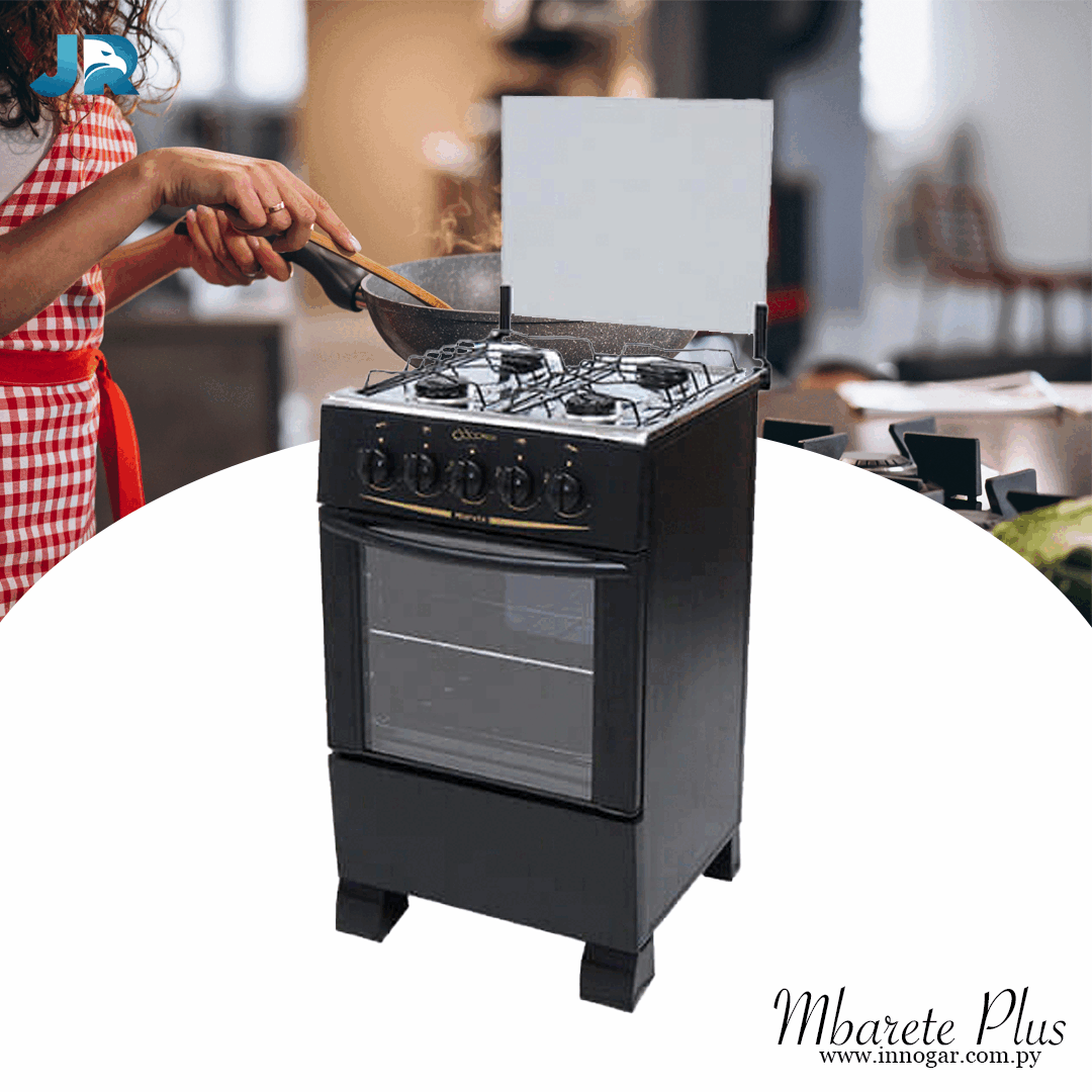 Cocina Mbarete Plus / 4 hornallas - Negro